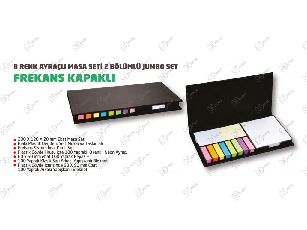 8 Renk Ayraçlı Masa Seti 2 Bölümlü Jumbo Set